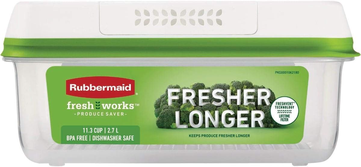 FreshWorks Saver, Large Produce Storage Container, 18.1-Cup, Clear