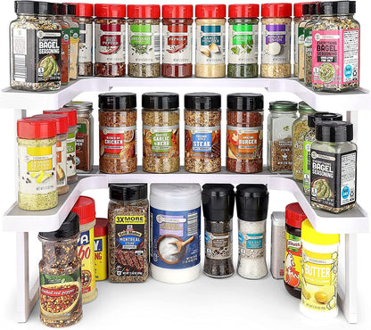 Deluxe - Expandable Spice Rack and Stackable Cabinet & Pantry Organizer (1 Set of 2 Shelves) - As seen on TV Deluxe ( Organizer) - Pantry Organization - Pantry Spice Organizer