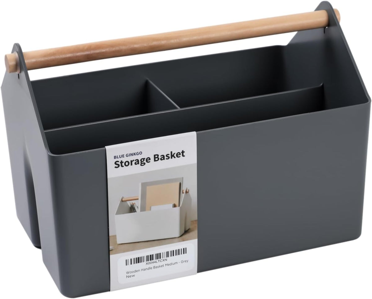 Storage Basket, Large 10.5L, Grey, Made in Korea | Portable. Spacious Storage Bin. Everyday Organization.