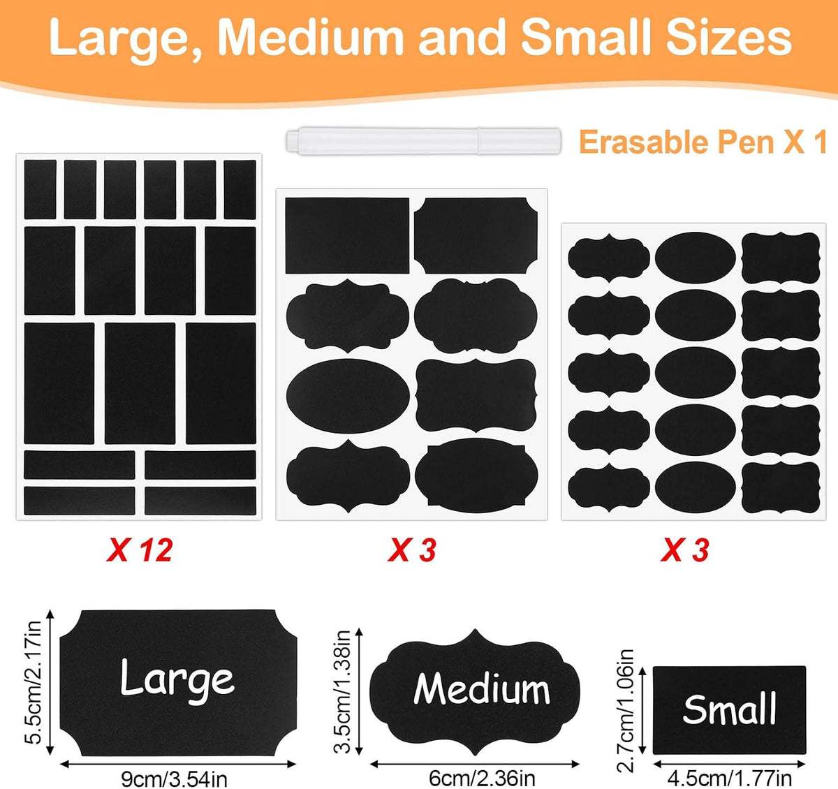 273 Pcs Labels for Jars, Waterproof Reusable Chalkboard Labels