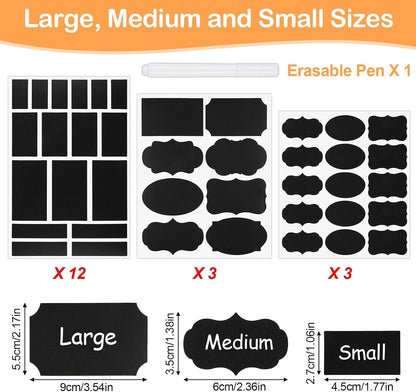273 Pcs Labels for Jars, Waterproof Reusable Chalkboard Labels