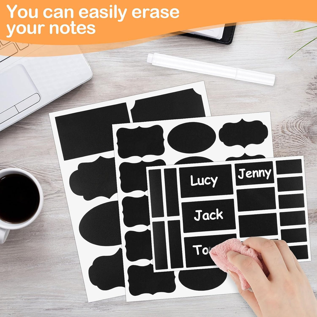 273 Pcs Labels for Jars, Waterproof Reusable Chalkboard Labels