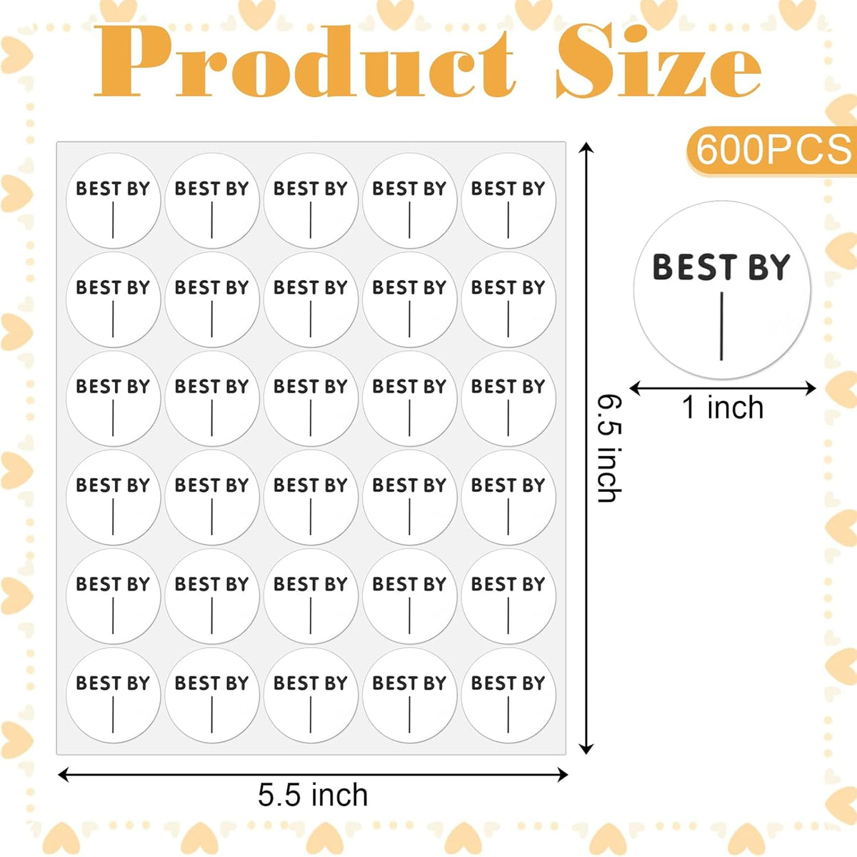 600pieces Expiration Date Stickers Day Dots Food Labels Dot Stickers 1 Inch Waterproof Best by Label Spice Labels Sticker for Food Containers Storage Freezer Restaurant Foodsaver Service Prep
