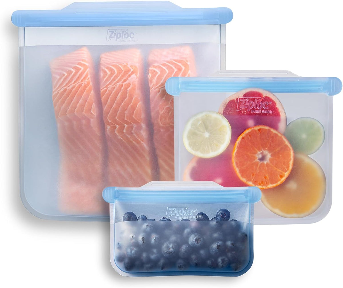Endurables Large Pouch, 8 Cups, Reusable Silicone Bags and Food Storage Meal Prep Containers for Freezer, Oven, and Dishwasher Safe