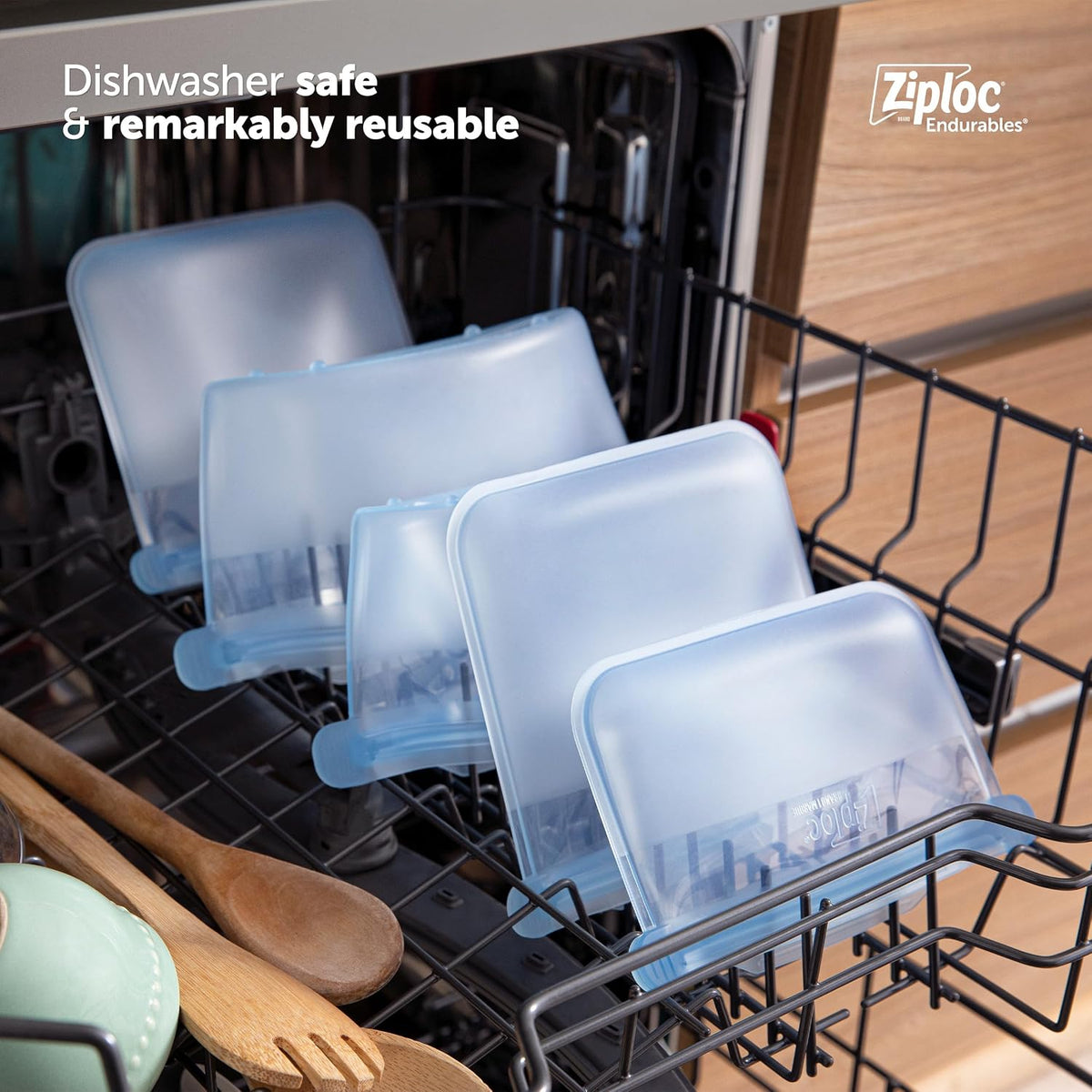 Endurables Large Pouch, 8 Cups, Reusable Silicone Bags and Food Storage Meal Prep Containers for Freezer, Oven, and Dishwasher Safe