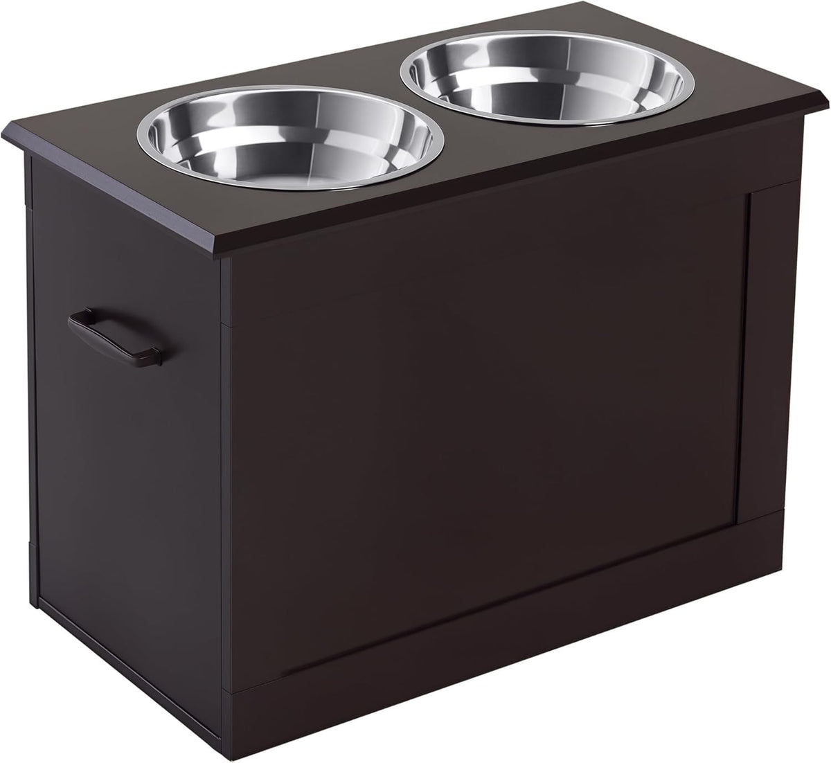 Raised Pet Feeding Storage Station for Large Dogs, Coffee