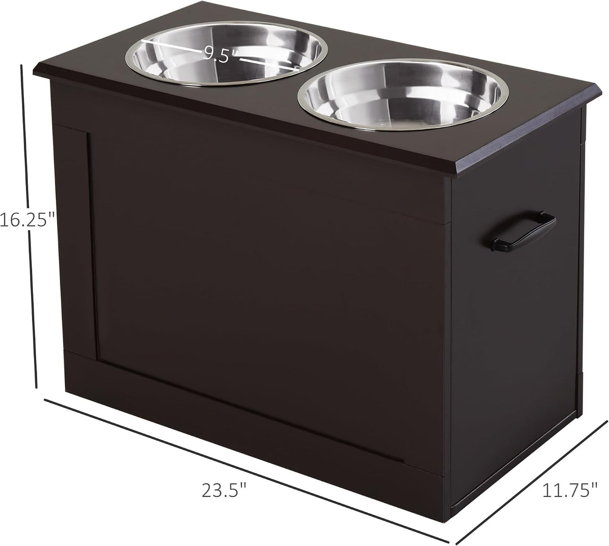 Raised Pet Feeding Storage Station for Large Dogs, Coffee