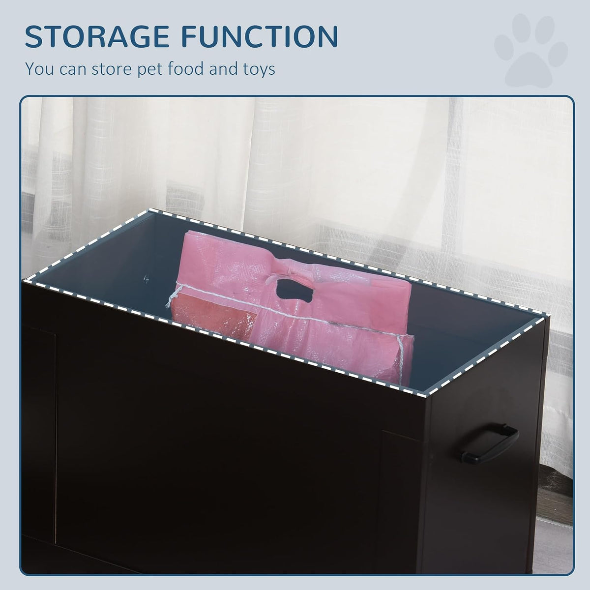 Raised Pet Feeding Storage Station for Large Dogs, Coffee