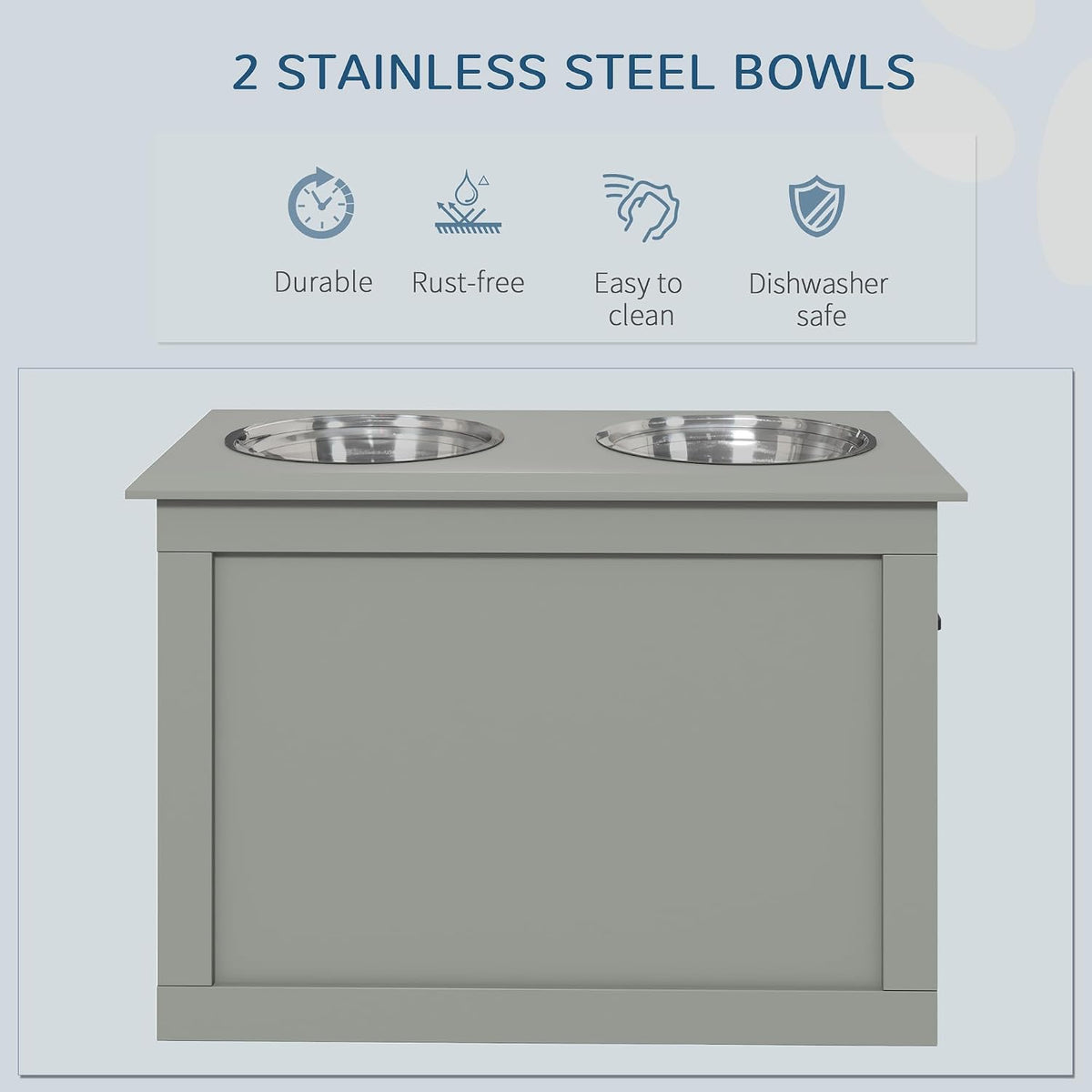 Raised Pet Feeding Storage Station for Large Dogs, Coffee