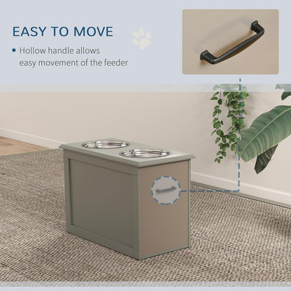 Raised Pet Feeding Storage Station for Large Dogs, Coffee