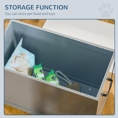 Raised Pet Feeding Storage Station for Large Dogs, Coffee