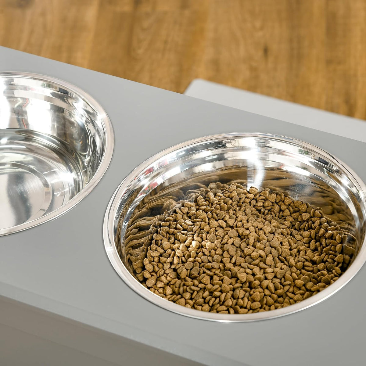 Raised Pet Feeding Storage Station for Large Dogs, Coffee