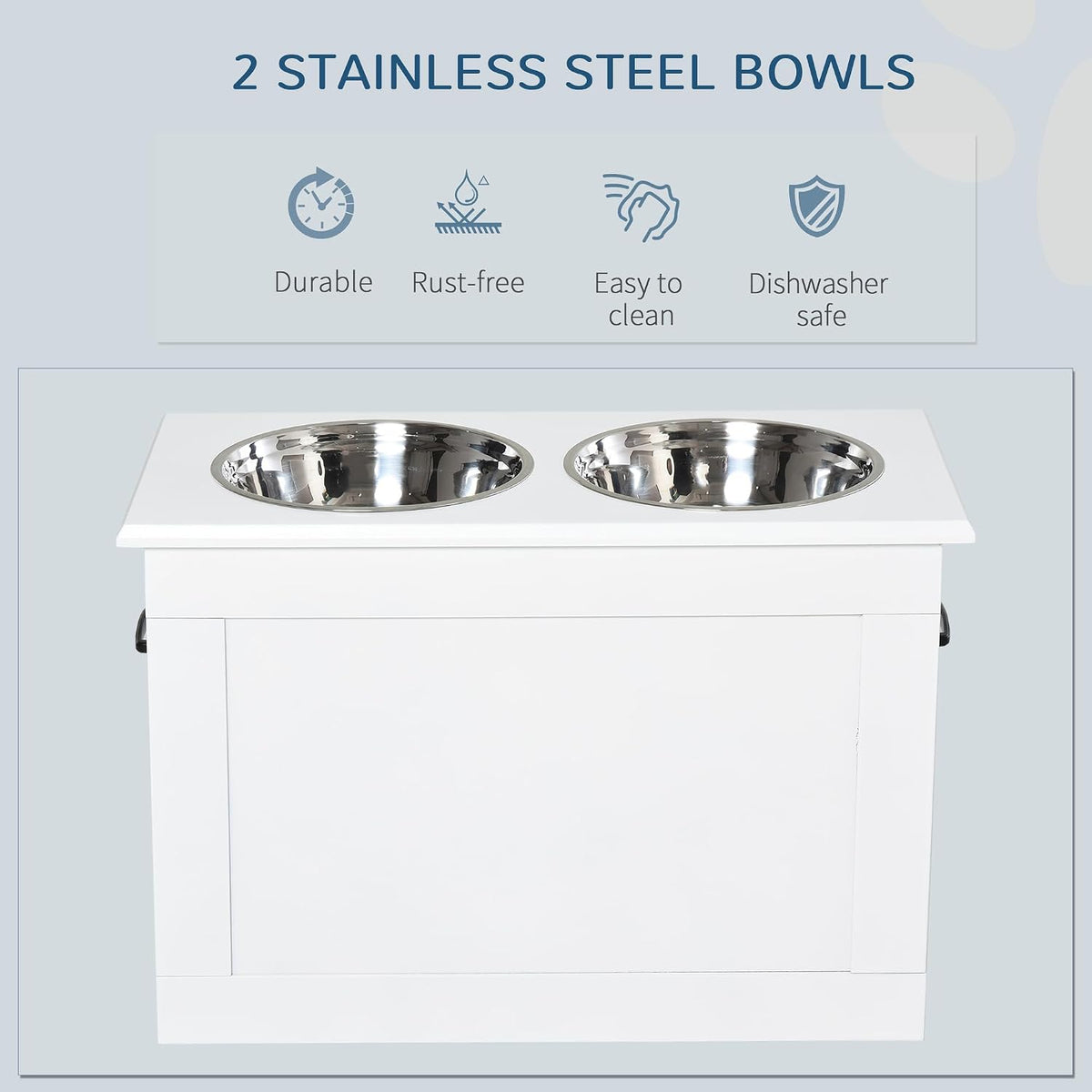 Raised Pet Feeding Storage Station for Large Dogs, Coffee