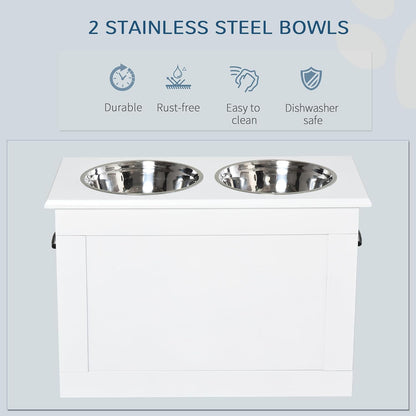 Raised Pet Feeding Storage Station for Large Dogs, Coffee