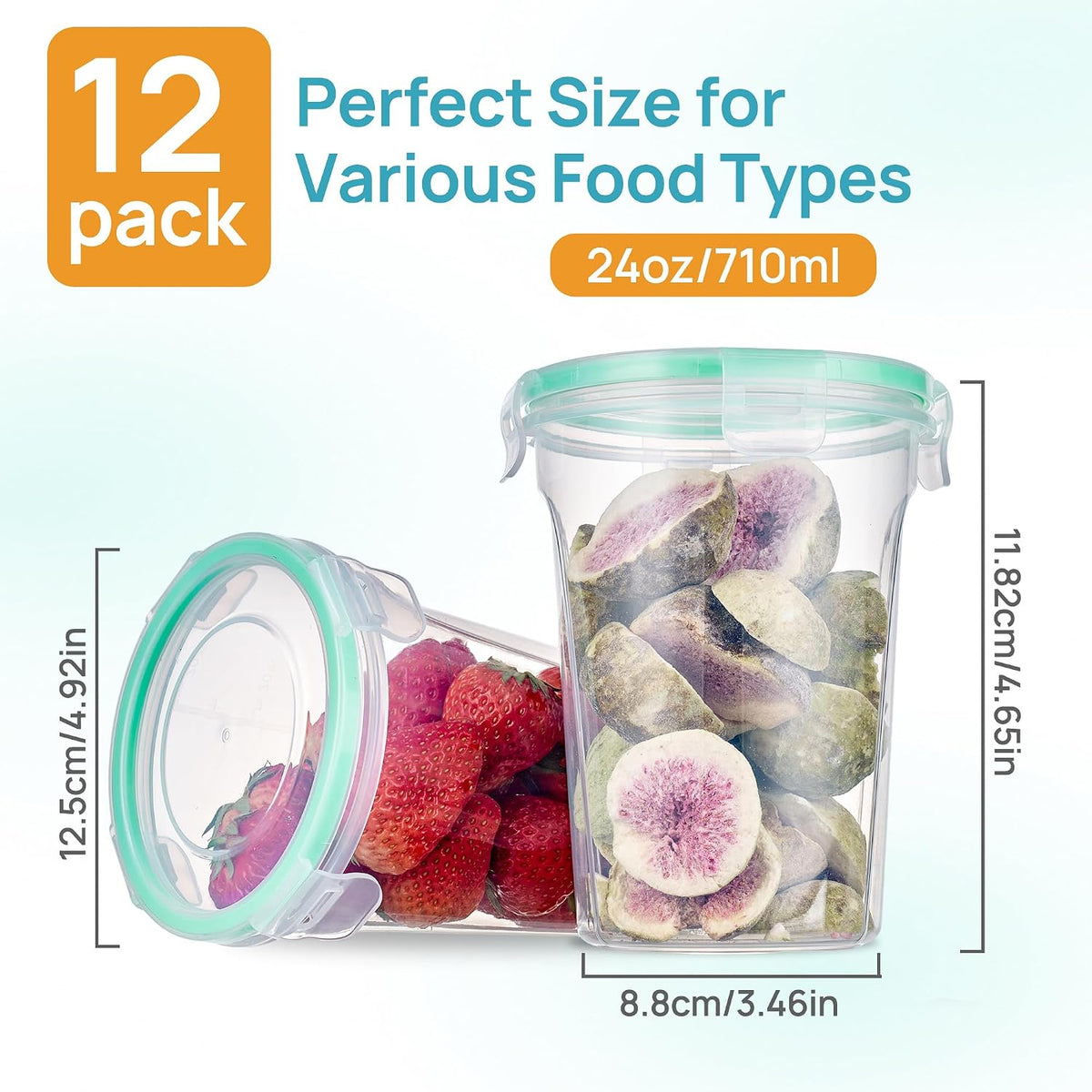 6 Pack 32oz Freezer Storage Containers, Soup Container with Airtight Lids, Reusable Plastic Meal Prep Container, Deli Containers for Lunch, Salad, Leftover, Oats, Microwave/Dishwasher Safe