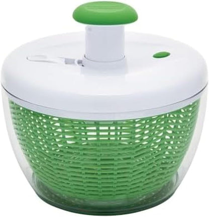 Easy to use pro Pump Spinner with Bowl, Colander and Built in draining System for Fresh, Crisp, Clean Salad and Produce, 6.6 quart, Green