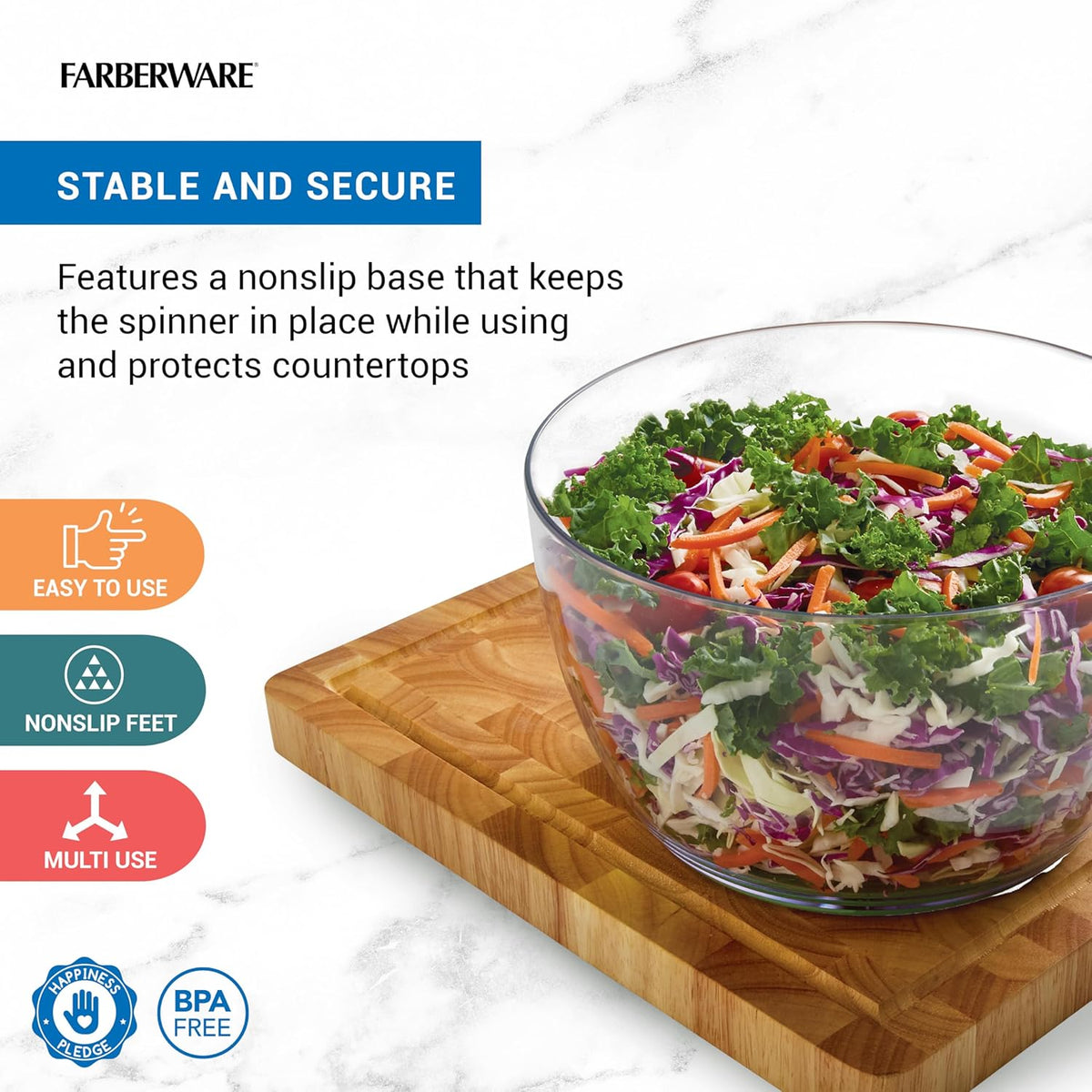 Easy to use pro Pump Spinner with Bowl, Colander and Built in draining System for Fresh, Crisp, Clean Salad and Produce, 6.6 quart, Green