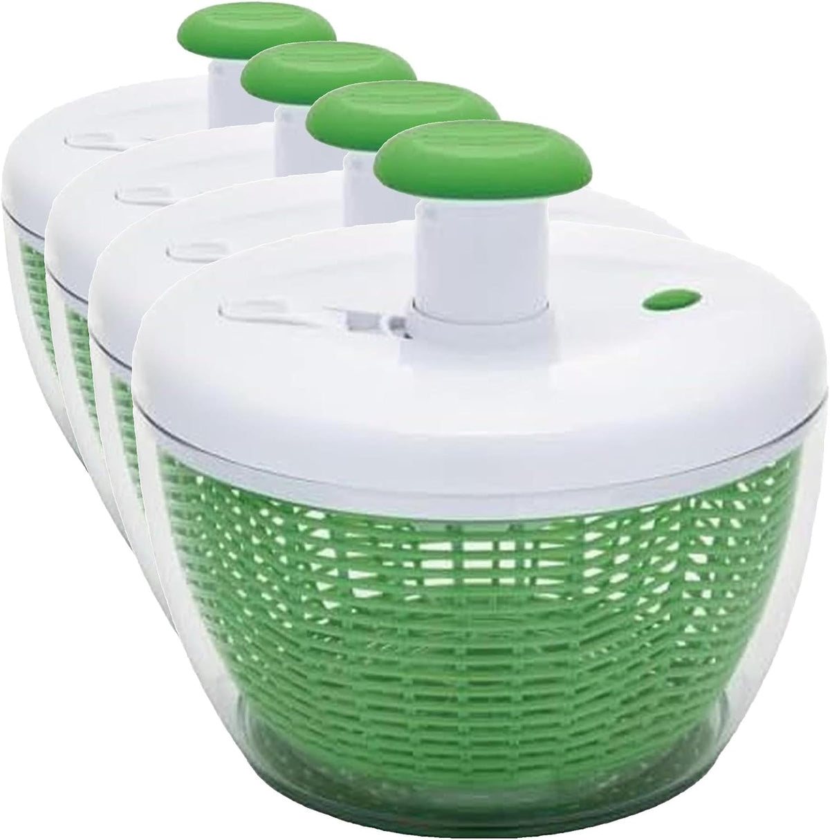 Easy to use pro Pump Spinner with Bowl, Colander and Built in draining System for Fresh, Crisp, Clean Salad and Produce, 6.6 quart, Green