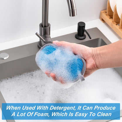 Non Scratch Scrub Sponge-6pack, Dual-Sided Sponges Kitchen(M,Gray-Blue)