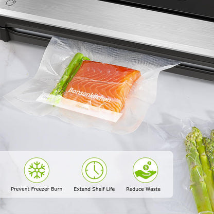 Precut Vacuum Sealer Bags 200 Quart 8" x 12", BPA Free