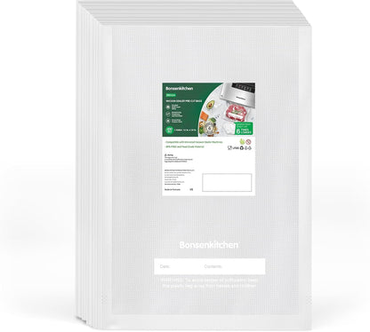 Precut Vacuum Sealer Bags 200 Quart 8" x 12", BPA Free
