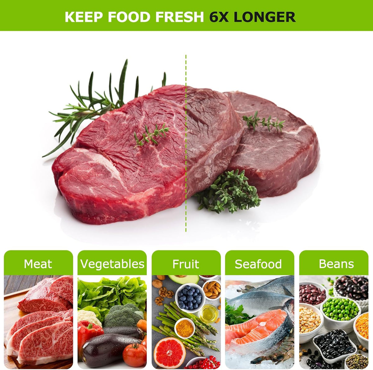 Precut Vacuum Sealer Bags 200 Quart 8" x 12", BPA Free