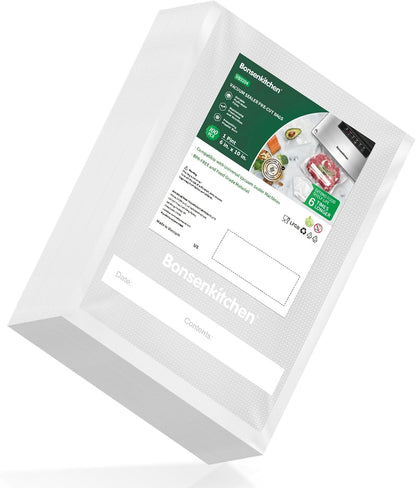 Precut Vacuum Sealer Bags 200 Quart 8" x 12", BPA Free