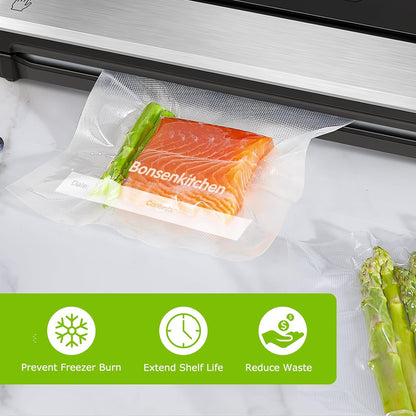Precut Vacuum Sealer Bags 200 Quart 8" x 12", BPA Free