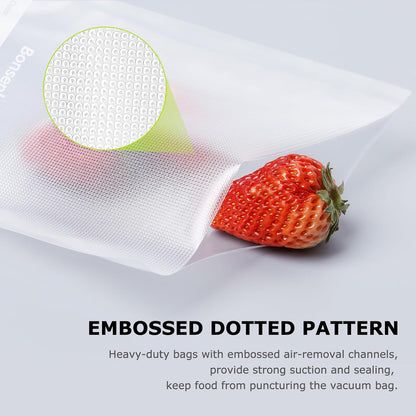 Precut Vacuum Sealer Bags 200 Quart 8" x 12", BPA Free