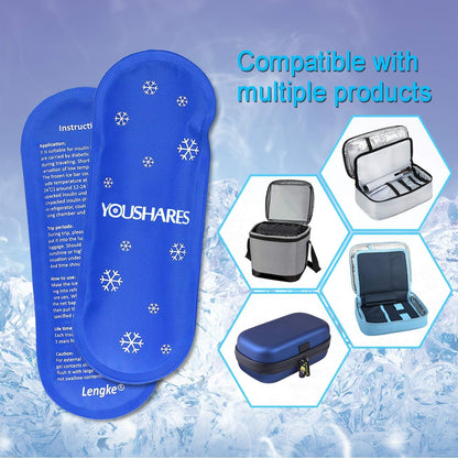 Ice Packs for Insulin Travel Case - Reusable Cooler Ice Packs Suitable for Diabetic Insulin Cooler Pen Carry Case（4 Packs）