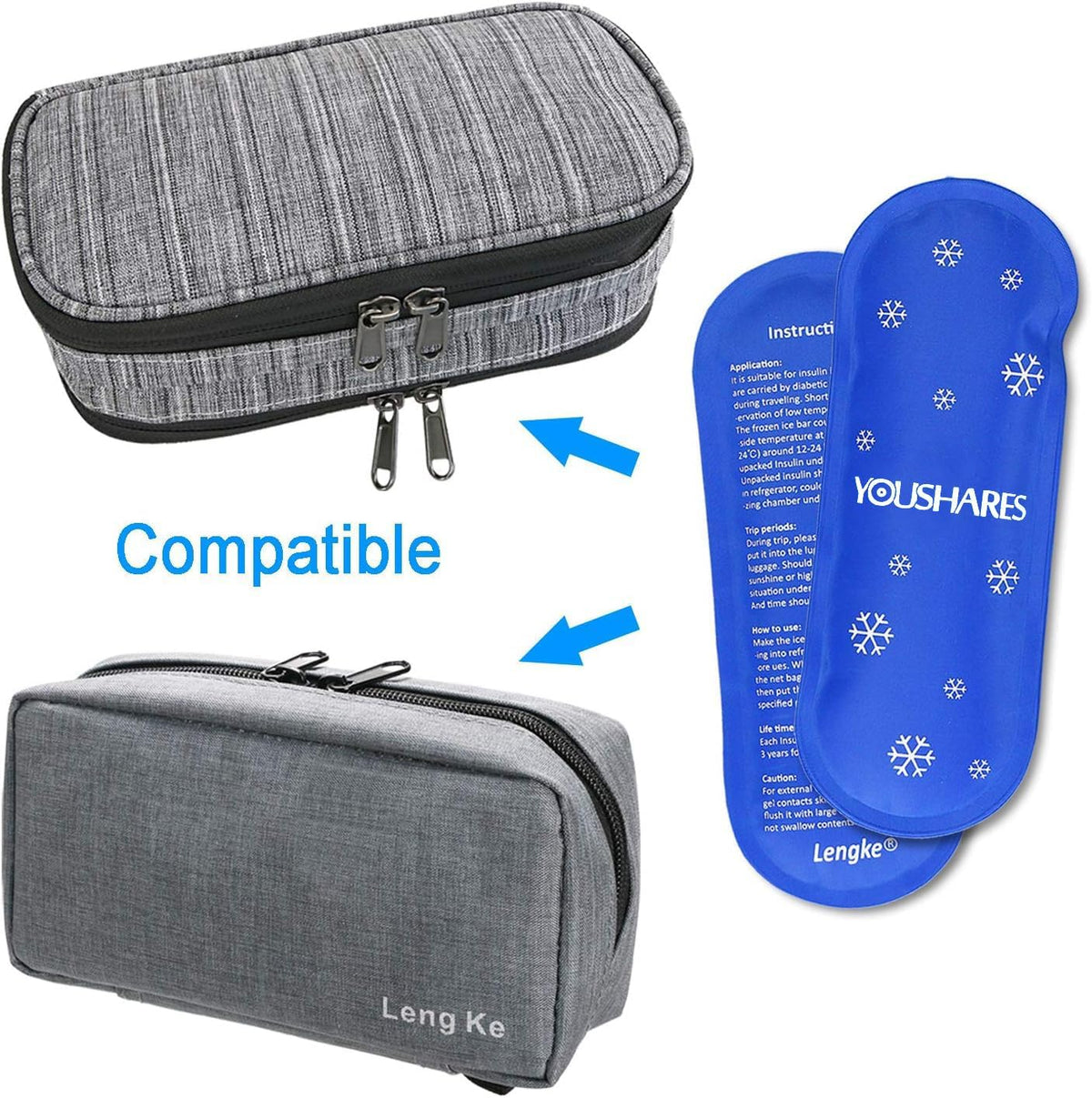 Ice Packs for Insulin Travel Case - Reusable Cooler Ice Packs Suitable for Diabetic Insulin Cooler Pen Carry Case（4 Packs）