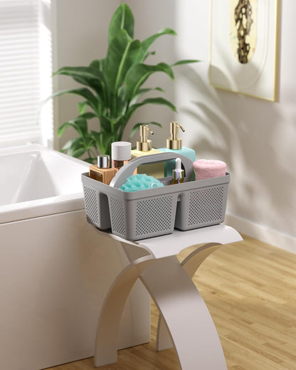 4 Pack Portable Shower Caddy Basket with Handle, Plastic Cleaning Caddy Organizer for Bathroom, College Dorm, Kitchen & Laundry Room, Divided Storage Tote for Toiletries and Cleaning Supplie