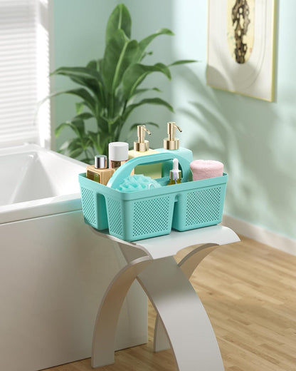 4 Pack Portable Shower Caddy Basket with Handle, Plastic Cleaning Caddy Organizer for Bathroom, College Dorm, Kitchen & Laundry Room, Divided Storage Tote for Toiletries and Cleaning Supplie