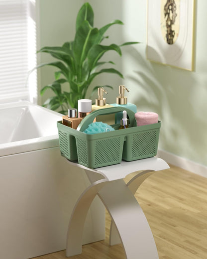 4 Pack Portable Shower Caddy Basket with Handle, Plastic Cleaning Caddy Organizer for Bathroom, College Dorm, Kitchen & Laundry Room, Divided Storage Tote for Toiletries and Cleaning Supplie
