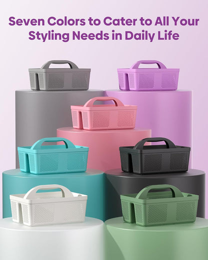 4 Pack Portable Shower Caddy Basket with Handle, Plastic Cleaning Caddy Organizer for Bathroom, College Dorm, Kitchen & Laundry Room, Divided Storage Tote for Toiletries and Cleaning Supplie
