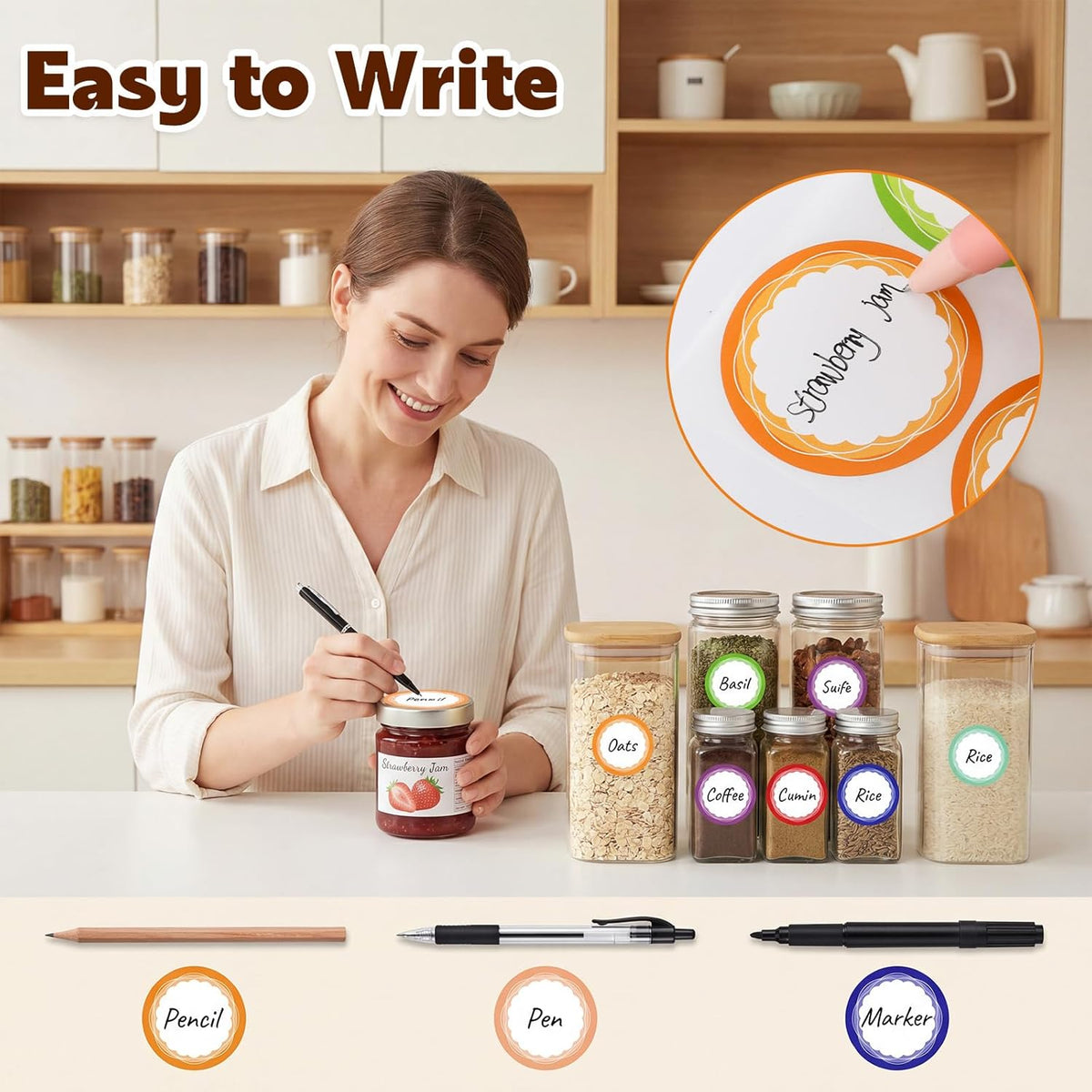 360 Pcs Canning Jar Labels, 2 Inch Floral Round Stickers, Writable | Self-Adhesive, Easy To Write, 6 Floral Designs, For Jars Bottles Meal Prep Pantry Organization