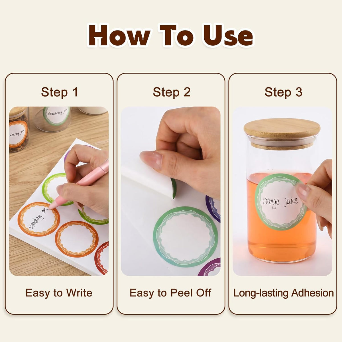 360 Pcs Canning Jar Labels, 2 Inch Floral Round Stickers, Writable | Self-Adhesive, Easy To Write, 6 Floral Designs, For Jars Bottles Meal Prep Pantry Organization