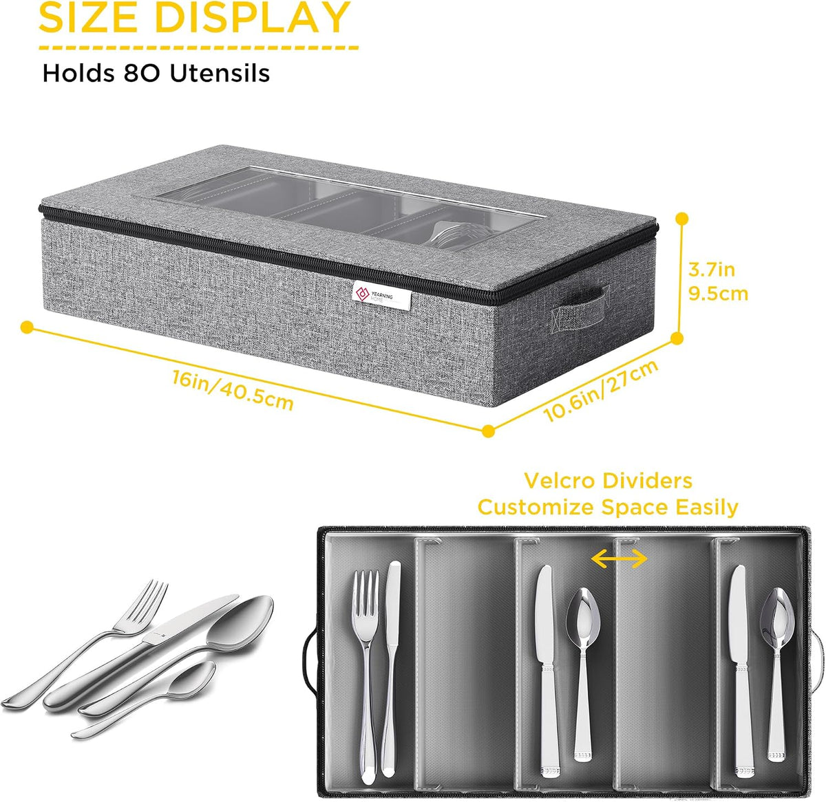 Cup and Mug Storage Box with Hard Shell and Dividers for Coffee Mugs,Tea Cups and Glasses,Stackable Storage Organizers with Lid,Handles,Zips and Label for Moving,Holds 24, Grey