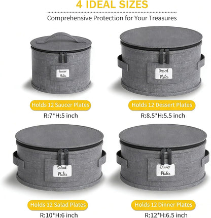 Cup and Mug Storage Box with Hard Shell and Dividers for Coffee Mugs,Tea Cups and Glasses,Stackable Storage Organizers with Lid,Handles,Zips and Label for Moving,Holds 24, Grey