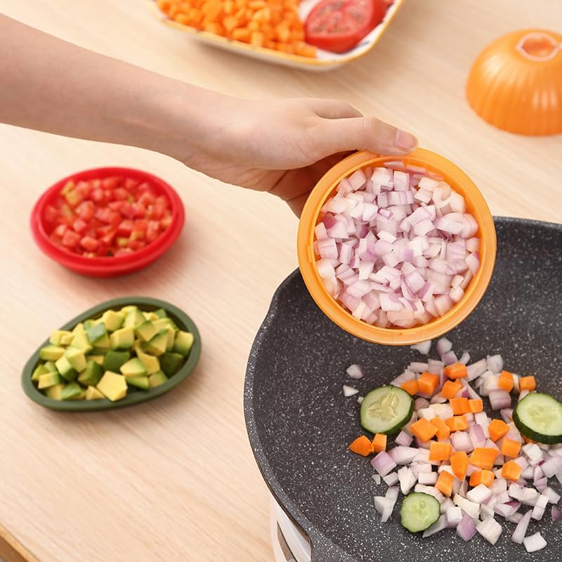 6PCS Fruit and Vegetable Shaped Food Saver Reusable Sealed Crisper For Pepper Saver, Avocado Onion Garlic Tomato and Lemon Keeper,Refrigerator Vegetable Crisper Food Storage Containers Holder