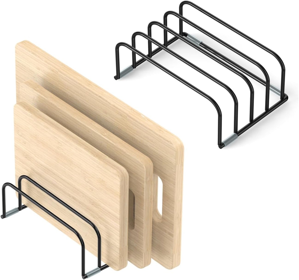 Cutting Board Storage Rack, Compact Cutting Board Organizer, Chopping Board Storage Stand Rack, Bakeware & Cookie Pan Sheets Organizer (1.0 Inch Width Slots)