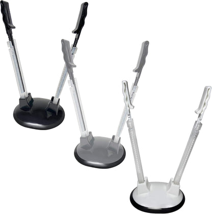 3 Pack Baggy Rack Holders for Meal Prep Bags, Adjustable Food Prep Baggie Holder Stand, Hands Free Plastic & Freezer Bag Holder Stand for Filling, Compatible with Ziplock Bag Storage, Black White Gray