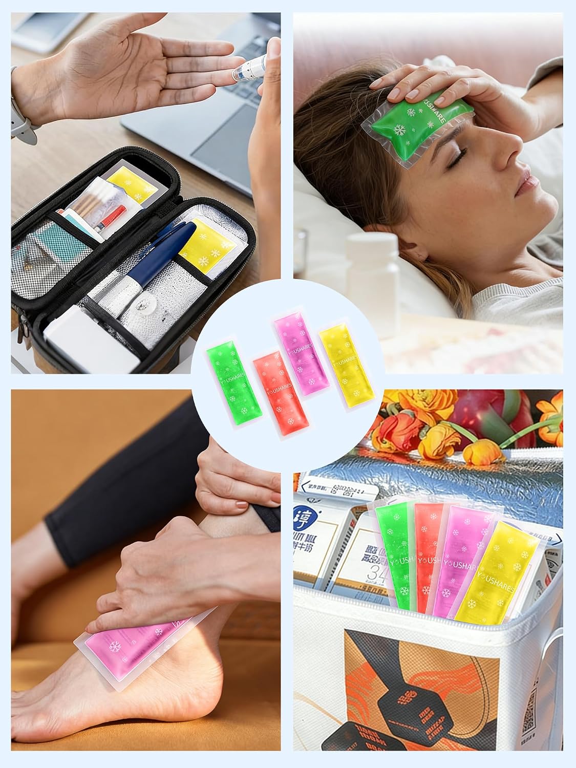 Peptide Case Ice Packs, 2 TSA Approved Cooler Pack for GLP-1 Storage Travel Bag for Diabetics Travel Case, Keeps Medicine Cool and Stable
