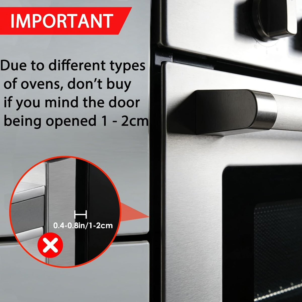 Oven Lock Child Safety (2 Pack), Moms Choice,for Flat Surface, Black