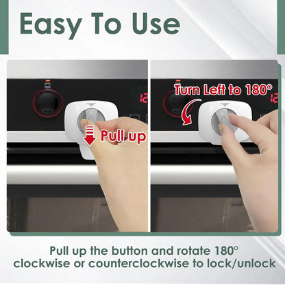 Oven Lock Child Safety (2 Pack), Moms Choice,for Flat Surface, Black