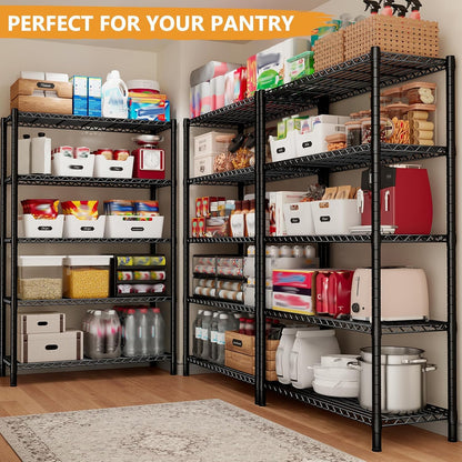 5-Tier 1200LBS Metal Shelving, 71" H Adjustable Storage Shelf,Chrome