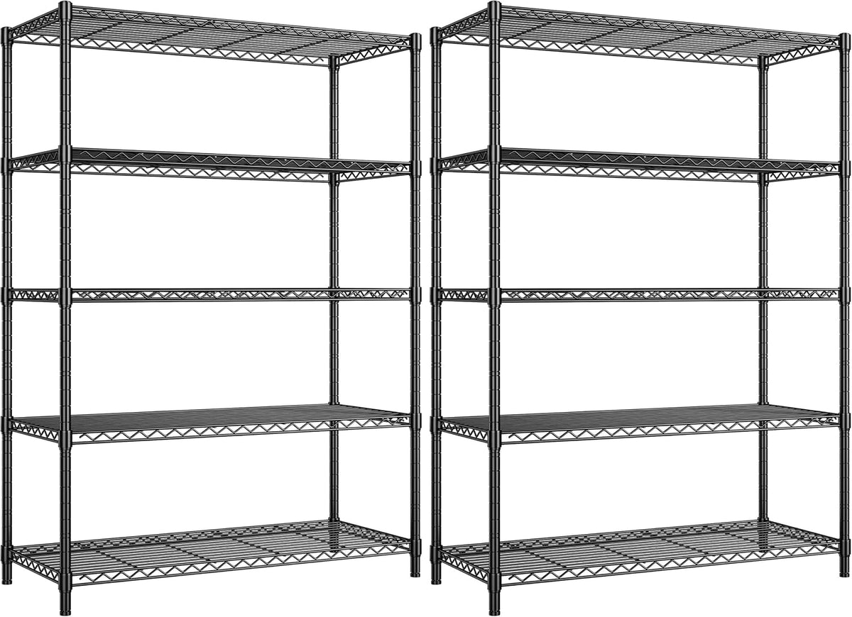 5-Tier 1200LBS Metal Shelving, 71" H Adjustable Storage Shelf,Chrome