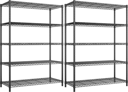 5-Tier 1200LBS Metal Shelving, 71" H Adjustable Storage Shelf,Chrome