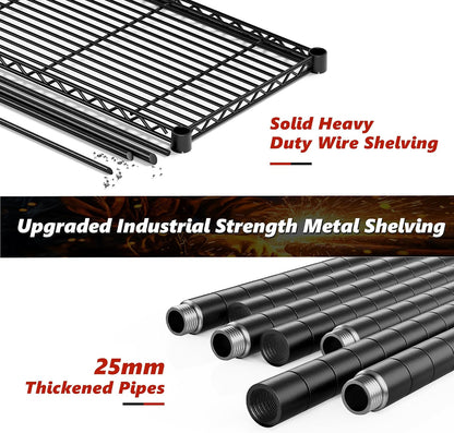 5-Tier 1200LBS Metal Shelving, 71" H Adjustable Storage Shelf,Chrome