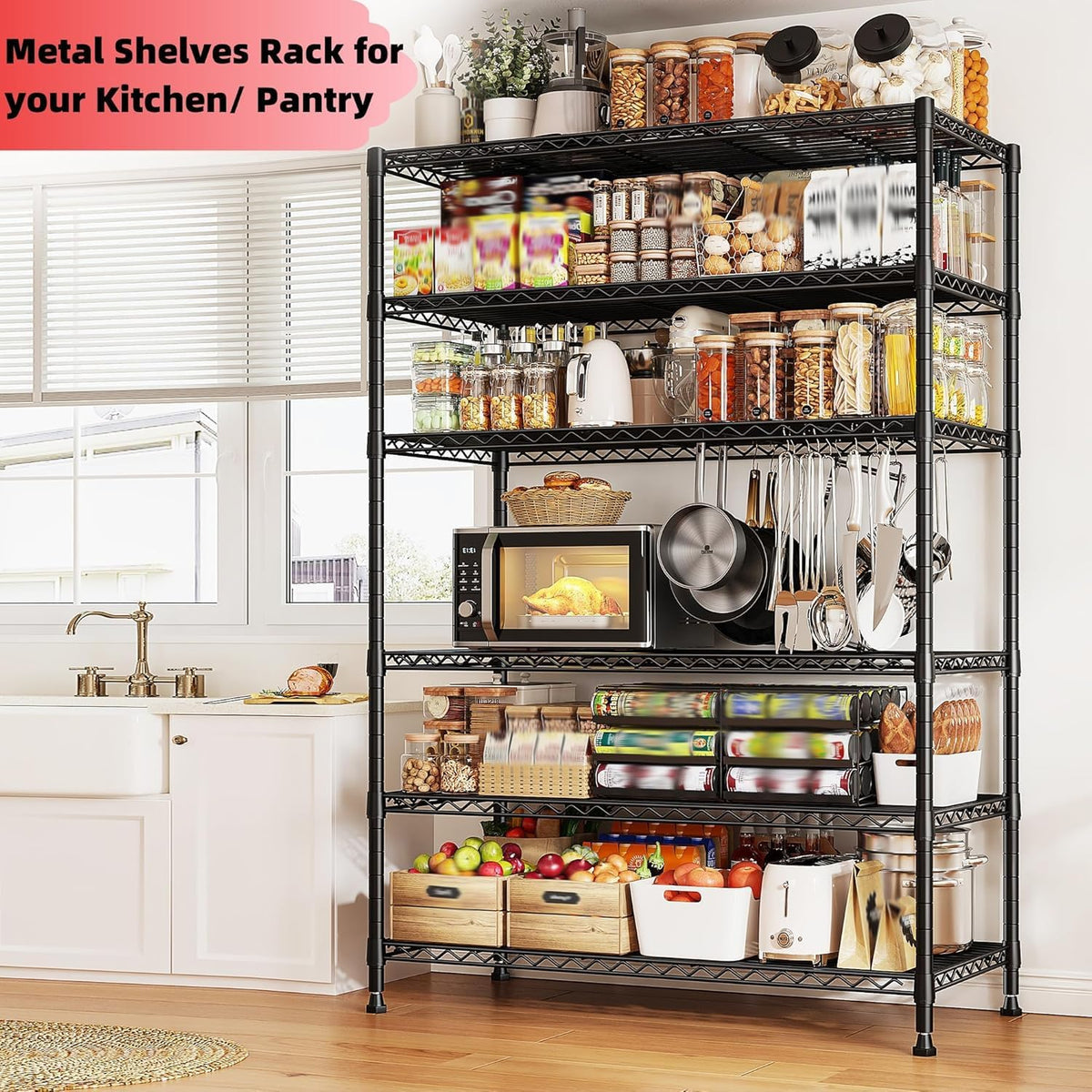 5-Tier 1200LBS Metal Shelving, 71" H Adjustable Storage Shelf,Chrome